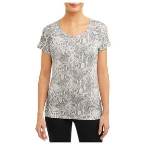 EUC Time and Tru Women's Short-Sleeve Raglan T-Shirt Snake Print sz L